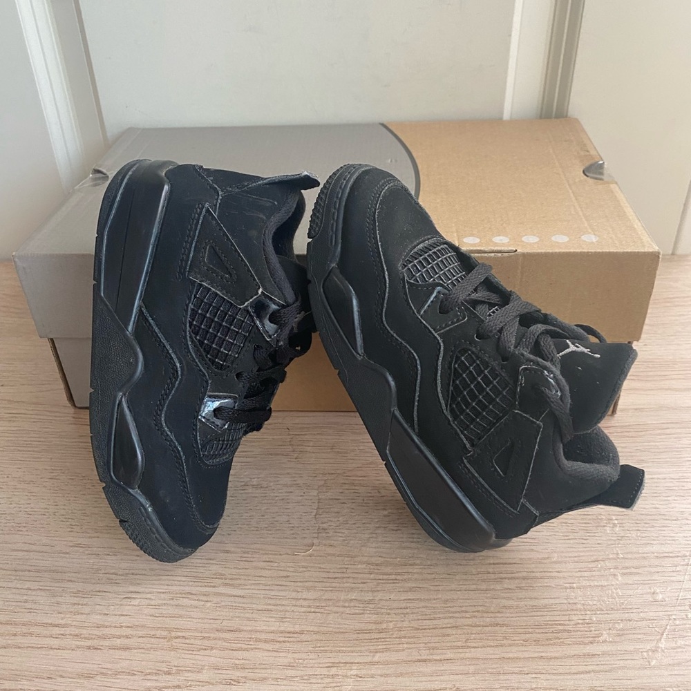 Jordan 4 Black Cat Toddler Sneakers- SZ 10 C - Picture 10 of 15